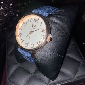 Brand New Gold Coast Watch with Denim Watchband